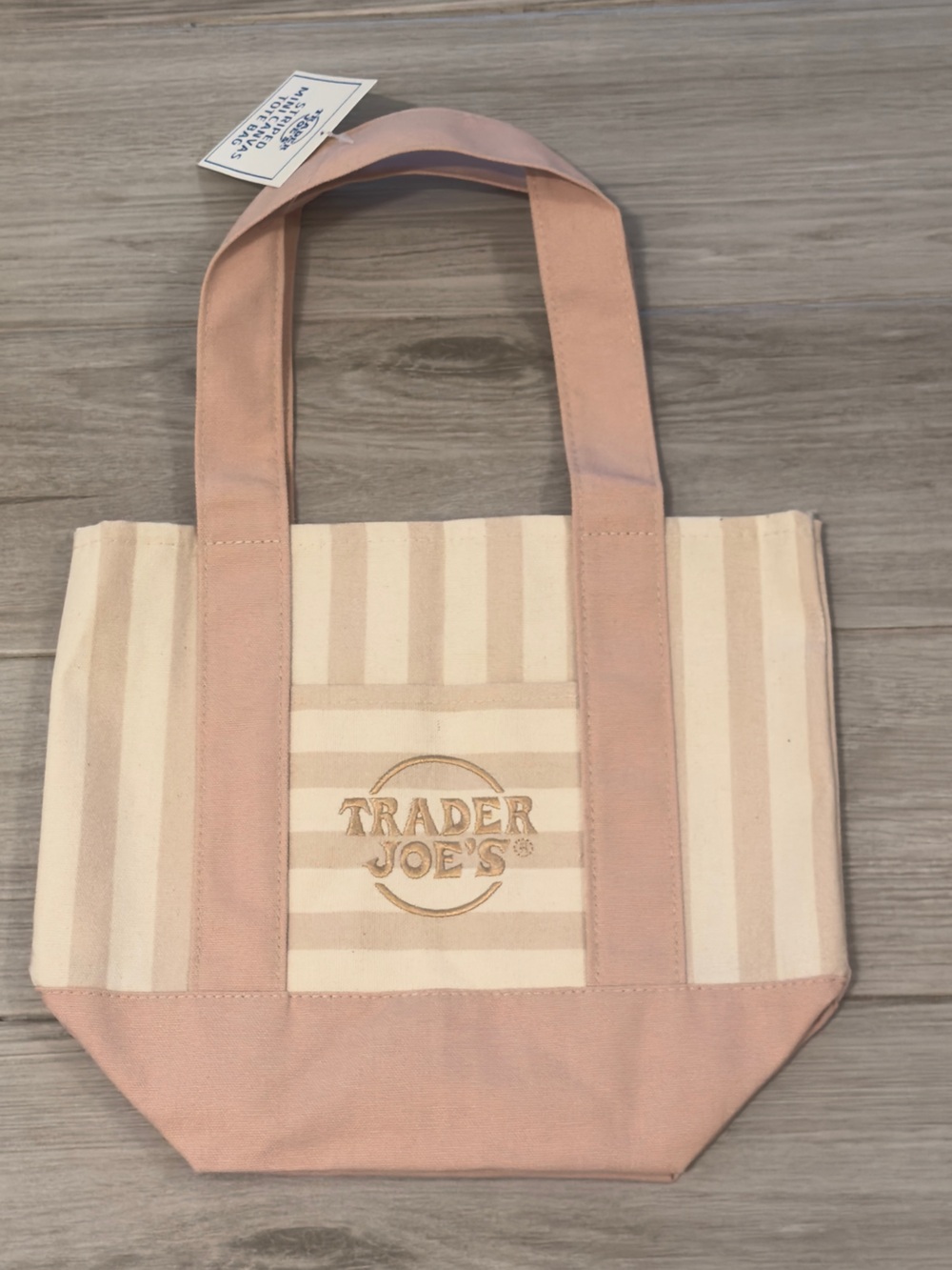 Trader Joe’s Striped Mini Canvas Tote Bag - Picture 5 of 6